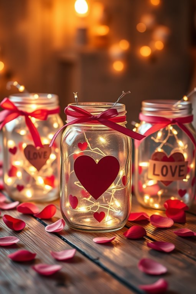 Love-Themed Mason Jars